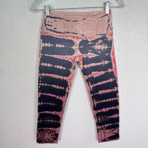 Hard Tail Forever Yoga Pants Women Small Tie Dye Crop Capri Cotton Blend Y2K Vtg